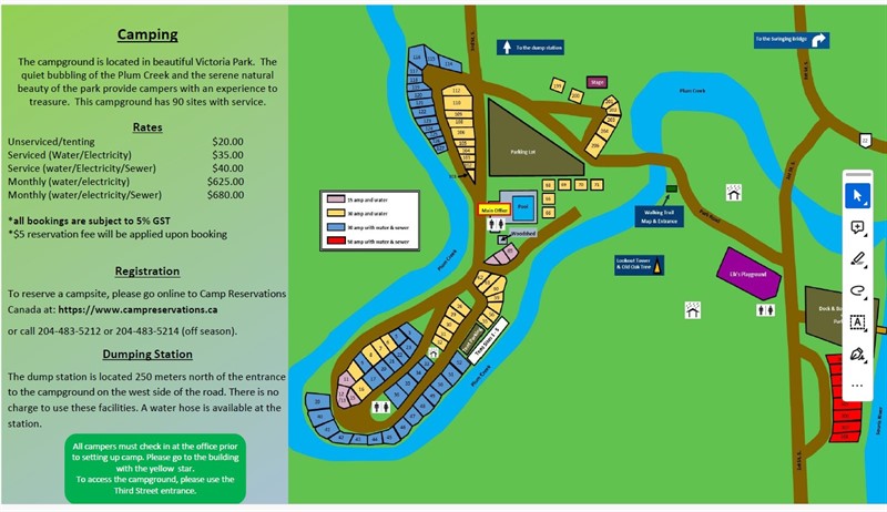 Victoria Park Campground map 2024