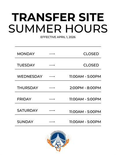 Transfer Site Summer Hours